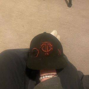 Red and Black Mn twins fitted hat